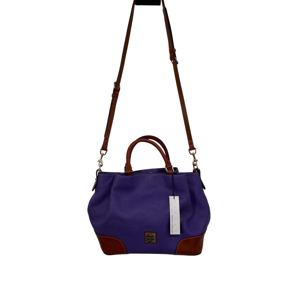 Dooney & Bourke Brenna Amethyst Pebbled Leather Satchel Bag R036C AT NWT